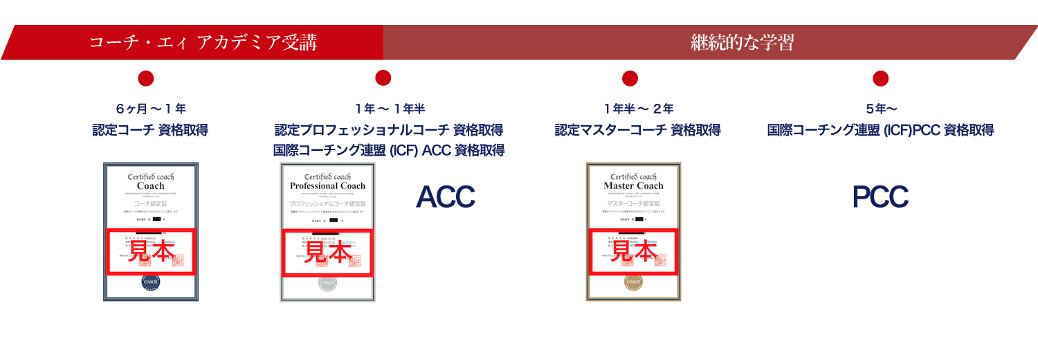 coachAcademia受講開始後 最短６ヶ月で資格取得が可能